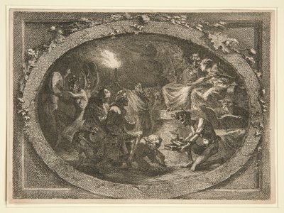 Satanische Szene mit Voltaire von Unknown