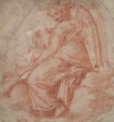 Sitzender Engel mit Dudelsack von Unknown