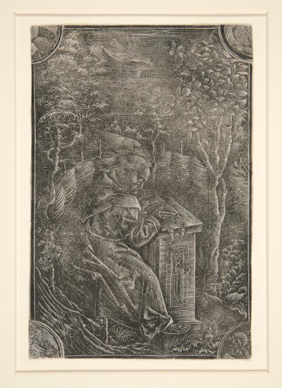 Der Franziskaner Pelbartus von Temesvar in einem Garten von Unknown