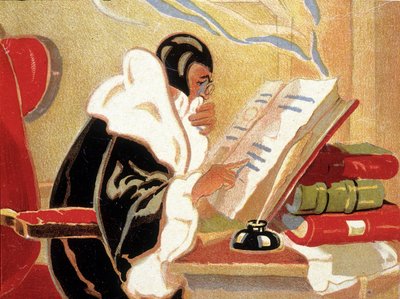 Astrologe: Nostradamus studiert ein Buch von Unknown artist