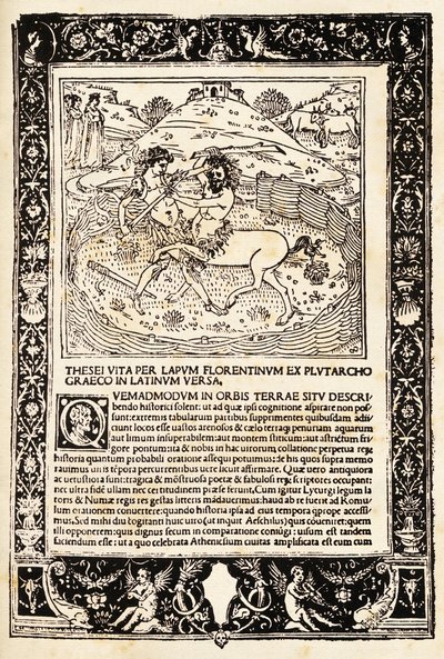 Kampf von Theseus mit dem Minotaurus von Unknown artist