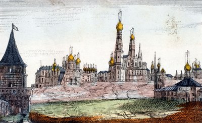 Moskau, der Kreml. 19. Jahrhundert, Gravur von Unknown artist