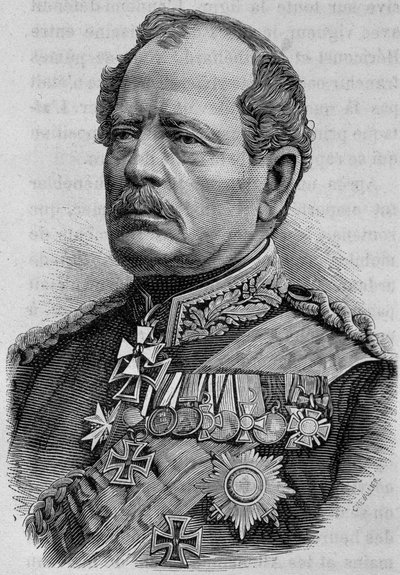 Porträt von Werder. Gravur aus dem 19. Jahrhundert. von Unknown artist
