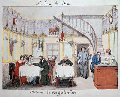 Restaurant Halle „Beef in Fashion“, um 1820 von Unknown artist