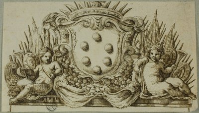 Medici-Wappen flankiert von Putti von Unknown Italian