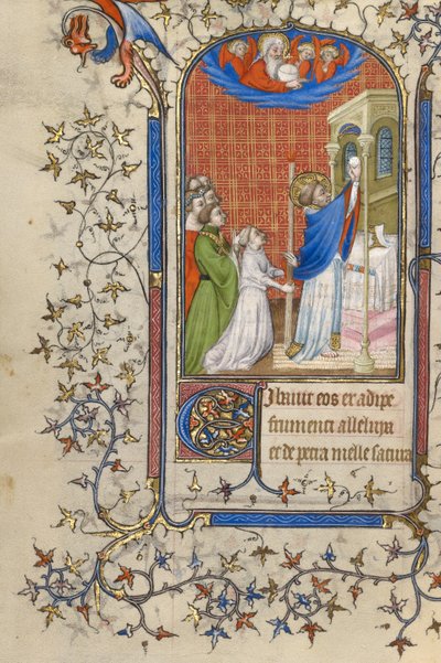 Ein Priester feiert die Messe unter Gläubigen von Unknown artist