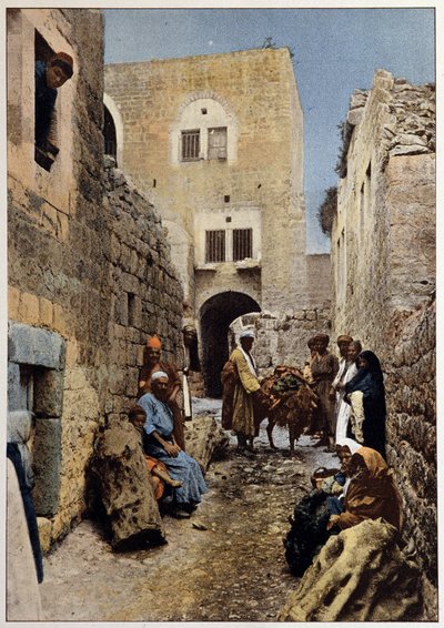 Eine Straße in Bethlehem, Ende 19. Jahrhundert von Unknown artist