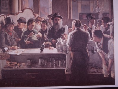 Britische Kneipe, die Getränke serviert von Unknown artist