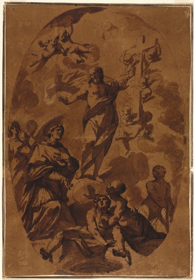 Der triumphierende Christus erscheint einem Fürbitterheiligen von Unknown artist