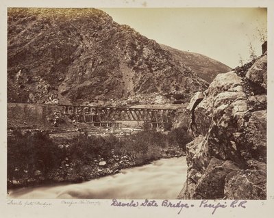 Devils Gate Brücken. Pazifik-Eisenbahn von Unknown artist