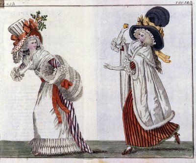Mode: junge elegante Frauen. 1788 von Unknown artist