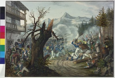 Kampf zwischen bayerischen Soldaten und Tiroler Bauern von Unknown artist
