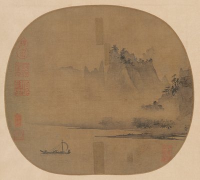 Vollsegel auf dem nebligen Fluss von Unknown artist