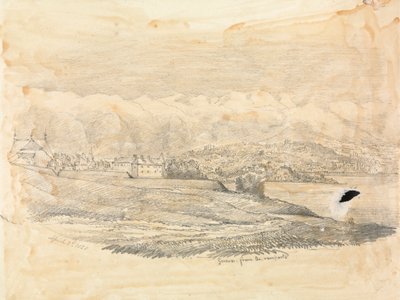 Genf mit Bergen in der Ferne von Unknown artist