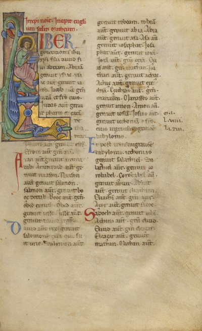 Initiale L: Heiliger Matthäus sitzend von Unknown artist