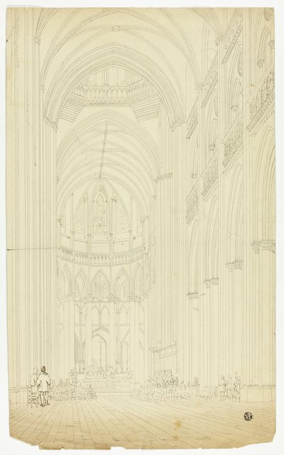 Innenraum einer gotischen Kathedrale von Unknown artist