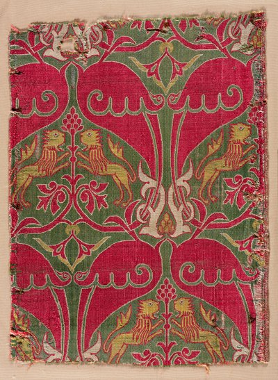 Lampas mit aufsteigenden Löwen, Palmetten und Wappenschilden von Unknown artist