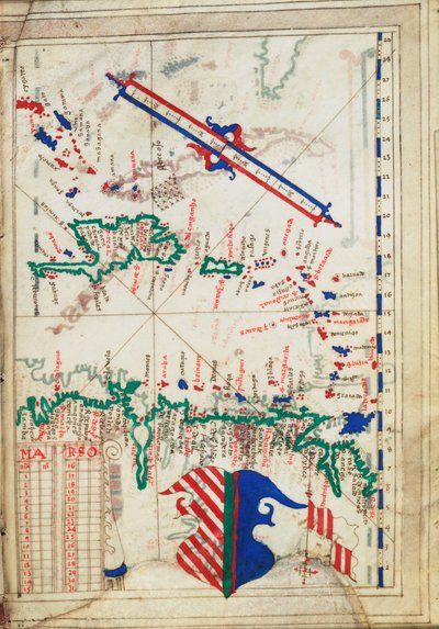 Kleine Antillen und Karibisches Meer, um 1550-60 (Pergament) von Unknown artist