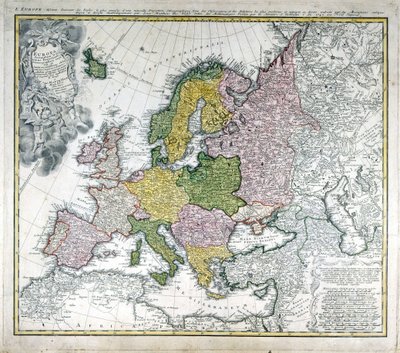 Karte von Europa im Jahr 1743 von Unknown artist