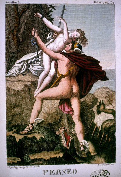 Perseus befreit Andromeda - in Dizionario mitologico von Unknown artist