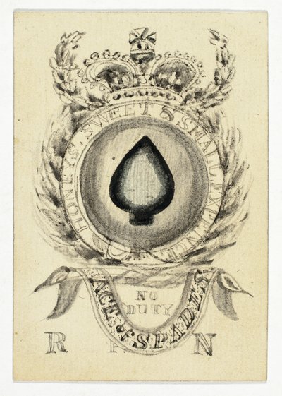 Spielkarte: Ass der Pik von Unknown artist