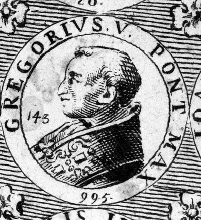 Porträt von Papst Gregor V. (996-999). von Unknown artist