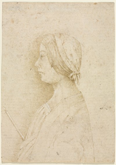 Profil eines Mädchens, das eine Kerze hält von Unknown artist