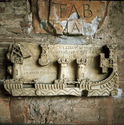 Relief, das den Hafen von Pisa darstellt von Unknown artist