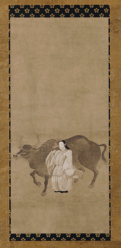 Tenjin (Sugawara no Michizane) mit einem Ochsen von Unknown artist