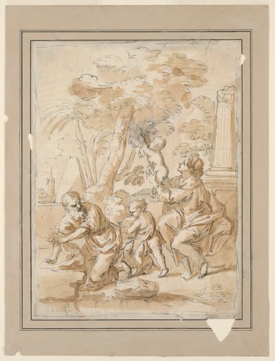 Die Heilige Familie mit dem heiligen Johannes von Unknown artist