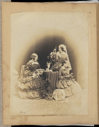 Drei Frauen mit Blumen von Unknown artist