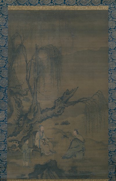 Zwei Gelehrten-Musiker in einer Landschaft von Unknown artist