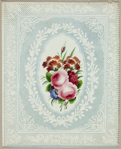 Unbetiteltes Valentinsmotiv (Blumen auf Spitze) von Unknown artist