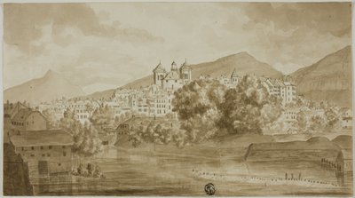 Blick auf die Stadt mit Flussblick von Unknown artist