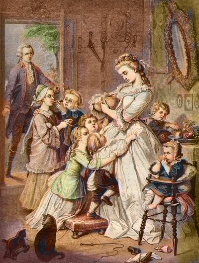 Werther überrascht Charlotte, umgeben von Kindern von Unknown artist