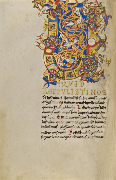 Bewohnter Initialbuchstabe U von Unknown artist/maker