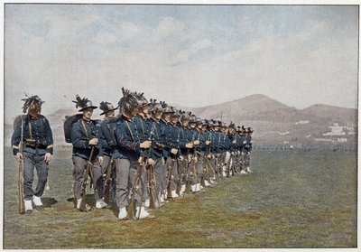 Bersagliers (Bersaglieri) Zug der italienischen Armee von Unknown photographer