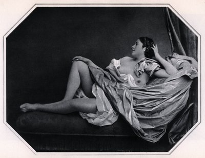 Nackte Frau liegend um 1859. Anonyme Fotografie von Unknown photographer