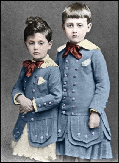 Robert und Marcel Proust als Kinder im Jahr 1877 von Unknown photographer