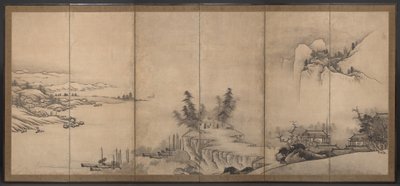 Chinesische Pavillons in einer Landschaft von Unkoku Toeki