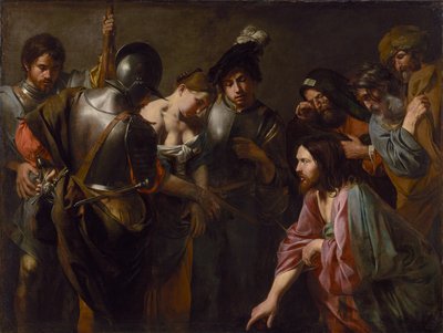Christus und die Ehebrecherin von Valentin de Boulogne
