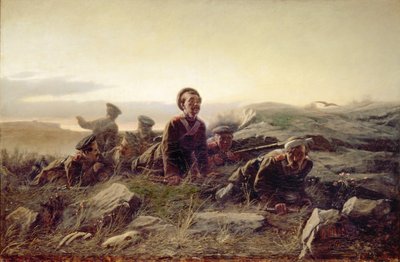Plastuns in Sewastopol, 1874 von Vasili Grigorevich Perov