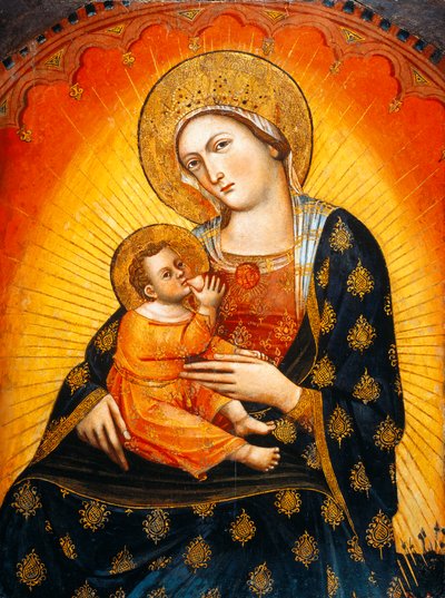 Tafel mit Madonna und Kind von Veneziano Caterino
