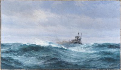 Ein Schiff im Sturm auf dem Atlantik von Vilhelm Arnesen