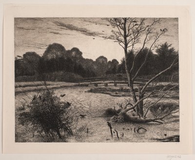 Sonnenuntergang in einem Wald von Vilhelm Kyhn