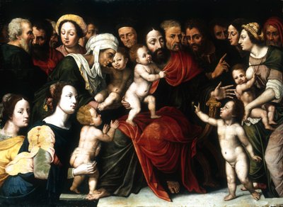 Jesus mit den kleinen Kindern, um 1559-1589 von Vincent Sellaer