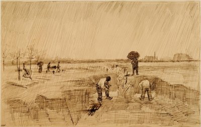 Friedhof im Regen von Vincent van Gogh