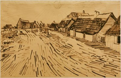 Sonnenbeschienene Häuser in Les Saintes-Maries-de-la-Mer von Vincent van Gogh