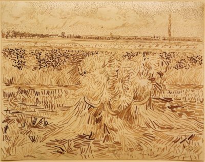Weizenfeld mit Kornbündel von Vincent van Gogh