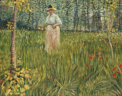 Frau in einem Garten, 1887 von Vincent van Gogh